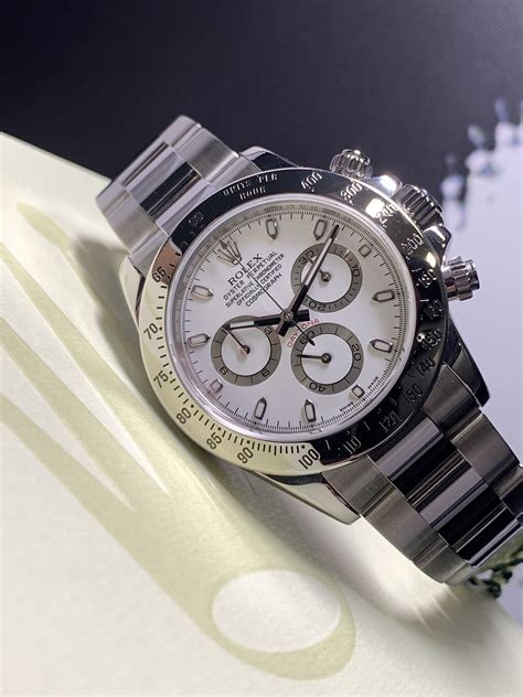 rolex watch white dial|Rolex daytona 116520 white dial.